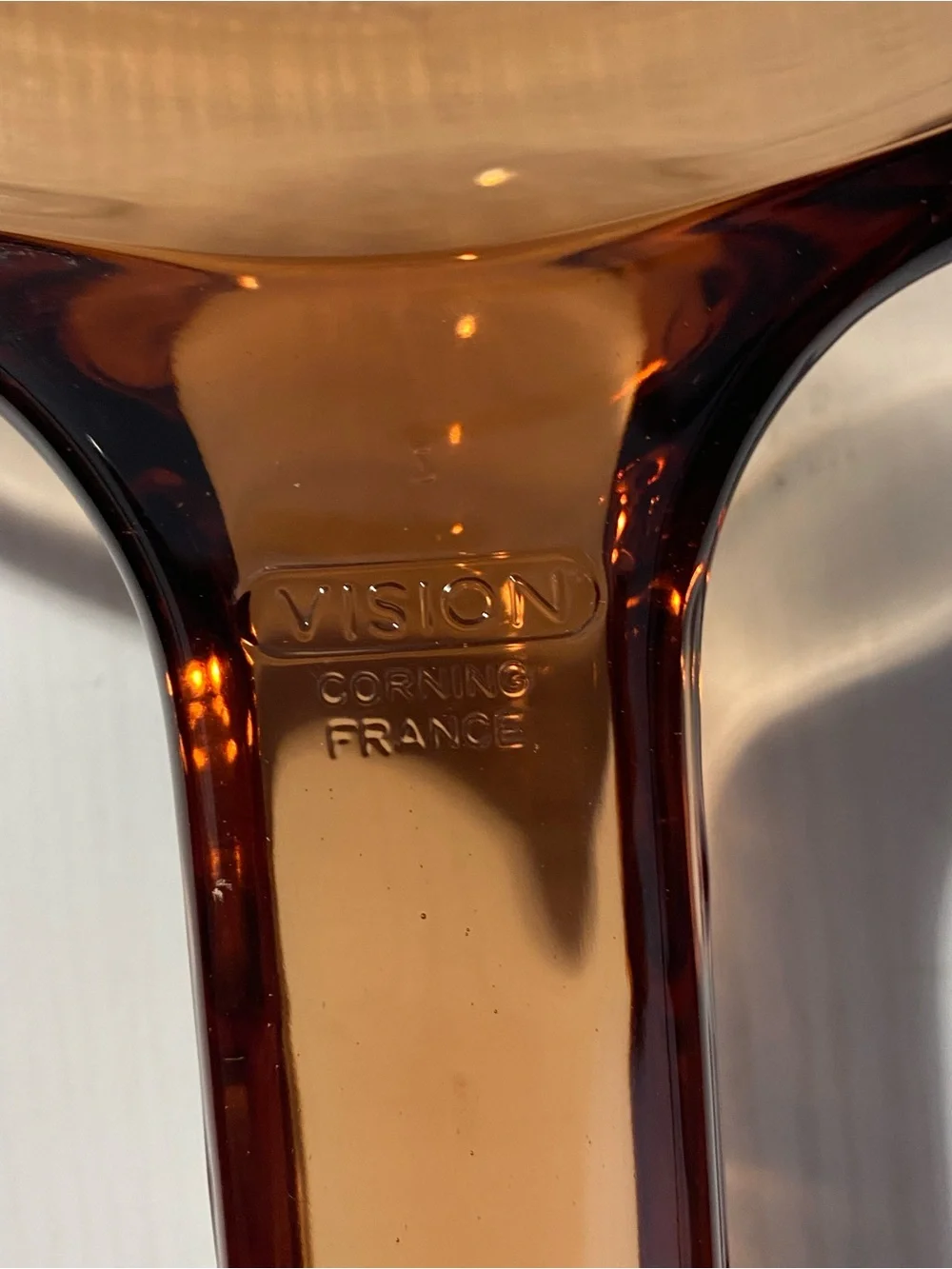 Vintage Visions Corning France Amber Glass 8.5